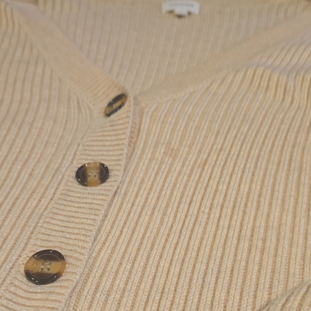 Song Of Style Knit Women's Beige Cardigan Sweater Size M - Picture 3 of 4